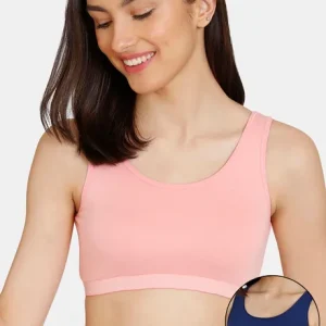 Zivame Girls Double Layered Non-Wired Full Coverage Bra (Pack Of 2) - Pink Navy2
